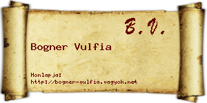 Bogner Vulfia névjegykártya